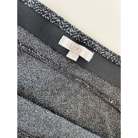 Ann Taylor LOFT Wool Blend Tweed Mini Skirt Women's Large Black Gray Lined - Picture 3 of 6